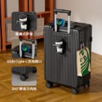 20-inch 24-wheel male trolley travel password boarding leather luggage, 2026 new style, sturdy and durable, small size - 图片 4