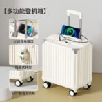 Small suitcase, 20-inch, small size, suitable for boarding, 2026 new style, travel, wide trolley, password leather case, silent, universal wheel - 图片 5