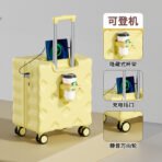 20-inch small aluminum-framed travel suitcase with wheels and password lock, suitable for both men and women, with 18-inch silent universal wheels - 图片 3
