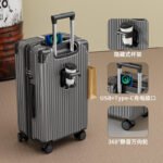 Small 18-inch 2026 new style female light portable boarding free checked travel trolley password leather case for men