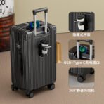 Small 18-inch 2026 new style female light portable boarding free checked travel trolley password leather case for men - 图片 2