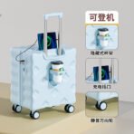 20-inch small aluminum-framed travel suitcase with wheels and password lock, suitable for both men and women, with 18-inch silent universal wheels - 图片 4
